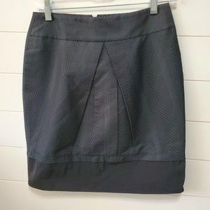 BCBG Maxazria womens size 2 dark green black texture print pleather trim skirt